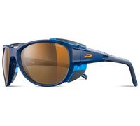Julbo Explorer 2.0 blue sunglasses with Cameleon photochromic mirrored polarised light brown lenses