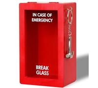 JULEASEL Large Emergency Break Glass Box, DIY Money Cash Gift Card Holder | Solid Wood Shadow Box w/ Hammer, Large Gag Gifts Container for White Elephant Christmas Party Coworkers, Office Desk Decor