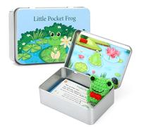 JULEASEL Little Pocket Frog, Mini Pond in a Tin Box, Travel Buddy, Cute Frog Keepsake for Friendship, Meaningful Gifting, Gift for Friend Coworkers