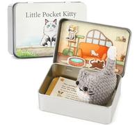 JULEASEL Little Pocket Kitty Mini Ragdoll Cat, Handmade Crochet Cat, Pocket Pets DIY Scene Set, Cute Knitted Cat with Adoption Certificate, Mini Cats Travel Buddy Cat Gifts for Girls