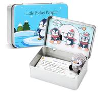 JULEASEL Little Pocket Penguin, Mini pengy in a Tin Box, Travel Buddy, Cute Penguin Collectible for Winter Decor, Friendship, Thoughtful Gifts