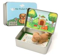 JULEASEL Little Pocket Puppy, Cute Dog in Tin Box, DIY Pet Pup Adoption, Travel Buddy, for Dog Lovers & Friends