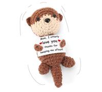 JULEASEL Positive Crochet Otter Gifts for Mother’s Day, Mom I Otterly Love You Handmade Crochet Animals for Mom Birthday Gifts Bonus Mother in Law Stepmom from Daughter Son