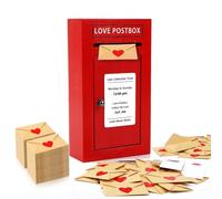 JULEASEL Romantic Love Postbox with 50 Mini Love Notes and Envelopes, Valentines Day Gifts for Him, Cute Valentines Gift for Husband Boyfriend, Vday LoveLetter, Long Distance Relationship Gifts