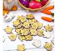 JULEASEL Wooden Easter Egg Fillers, Chick Reward Tokens for Boys and Girls, 30pcs Easter Eggs Stuffers, Cute Chick Design Prizes, Non-Candy Egg Hunt Fillers Ideas for Family Activities