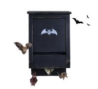 Juleduo No Assembly Required Wooden Bat House for Outdoors Bat Box for Outdoors A Large Double Chamber Box Perfectly Designed to Attract Bats - Durable and Easy to Hang（Rustic Black）
