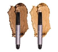 Julep Eyeshadow 101 Crème-to-Powder Waterproof Eyeshadow Stick Duo - Long-Lasting, Crease-Proof, Easy Apply with Built-in Smudger - Bronze Shimmer and Warm Gold Shimmer