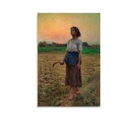 Jules Breton Paintings Wall Art Poster Prints The Song of The Lark Painting On Canvas Wall Art Scroll Picture Print Living Room Walls Decor Homes Unframe 08x12inch(20x30cm)