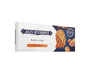 Jules Destrooper Butter Crisp Biscuit Collection - Premium Butter Crisps with Belgian Chocolate & Caramel Coatings, Luxury Biscuit, Perfect for Gifting (Salted Caramel)