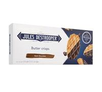 Jules Destrooper Butter Crisps with Dark Chocolate Layer - Premium Belgian Biscuits, Crispy Diamond Pattern Golden Brown Wafers with 100% Natural Ingredients, Perfect Treat or Gift - 1 x 100g Pack