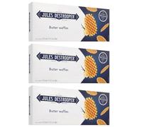 Jules Destrooper Butter Waffles 3 x 100g | Authentic Belgian Waffles | Crisp Caramelised Biscuit Wafers | Luxury Snack & Gift Treat