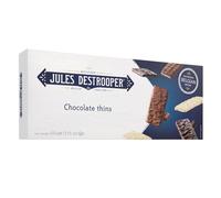 Jules Destrooper Chocolate Thins - Premium Authentic Belgian Biscuits, Butter Cookies Covered in Dark, Milk & White Choc, 100% Natural Ingredients, Perfect Treat or Gift for Hamper - 6 x 100g Packs