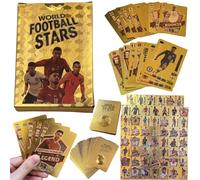 JULI Football Star Cards, 55Pcs Gold Foil 2025 Champions Premier League Collectible Football cards, Euro Footballs Cards, Top Card for Collectors, Kids, Fans & Supporters, Great Gift