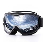 Juli Ski Goggles Winter Snow Sports Snowboard Protective Goggles with Anti Fog UV Protection Double Lens for Men Women and Youth, Schwarz/Silber(VLT 12%)