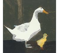 Julia Burns "Duck and Duckling Canvas Print, Multi-Colour, 40 x 40 cm