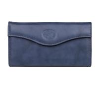 Julia Buxton Heiress Genuine Leather Clutch Wallet, RFID Blocking Organizer, Gift for Her, Navy