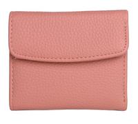 Julia Buxton Solid Pebble Vegan Leather Mini Trifold Wallet with RFID Blocking, Credit Card Slots, Utility Pocket & ID Window, Ideal for Travel, Daily Use, Gift Choice,Peach