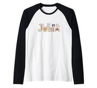 Julia Cat Trees - Personalized Cute Name Word Art Raglan Baseball Tee