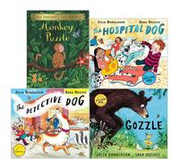 Julia Donaldson Collection 4 Books Set - Monkey Puzzle, The Detective Dog, The Hospital Dog, Gozzle