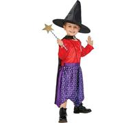 Smiffys Julia Donaldson Room on the Broom Costume for Kids, Dress, Cape, Hat, Hair Clip, and Wand, Officially Licensed with Book Quote Detail, Ideal for Halloween and World Book Day