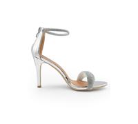 'Julia' High Heel Sandals With Diamante Ankle Strap Where's That From Silver 6