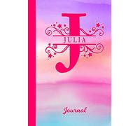 Julia Journal: Letter J Personalized First Name Diary & Writing Notebook | Pink Purple Blue Watercolor Cover | Daily Diaries for Journalists & Writers | Note Taking | Write about your Life & Interests
