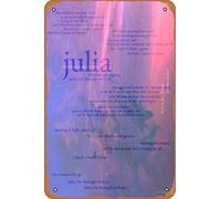 julia - love is not dying jeremy zucker typographic Poster Retro Metal Tin Vintage Sign 12 X 8 Inch Home Bar Man Cave Wall Decor