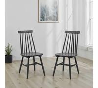 Julian Bowen Set Of 2 Alassio Spindle Back Dining Chairs - Black, Black
