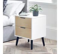 Julian Bowen Alba 2 Drawer Bedside - Soft Close - White/Oak, Brown