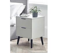 Julian Bowen Alba Soft Close 2 Drawer Bedside Table Black
