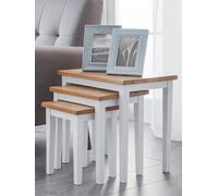 Julian Bowen Cleo Nest Of Tables White/Natural Oak