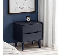 Julian Bowen Alicia 2 Drawer Matt Anthracite Bedside Table - Grey - Wilko
