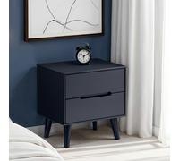 Julian Bowen Alicia 2 Drawer Bedside Table - Anthracite