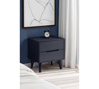 Julian Bowen Alicia 2 Drawer Matt Anthracite Bedside Table - Grey - Wilko