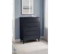 Julian Bowen Alicia 5 Drawer Matt Anthracite Chest of Drawers - Black - Wilko