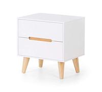 Julian Bowen Alicia Bedside Table, 2 Drawer, White - H47 x W45 x D43cm