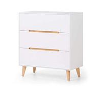 Julian Bowen Alicia Chest of Drawers, 3 Drawer, White - H92 x W80 x D42cm