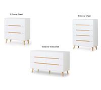 Julian Bowen Alicia Scandinavian Modern Retro 3 Drawer 5 Drawer 6 Drw Wide Chest