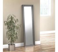 Julian Bowen Allegro Pewter Dress Mirror, Wood Frame, Rectangular, Full Length, Freestanding, 128 X 38 X 3.5Cm