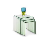 Julian Bowen Amalfi Nest of 3 Tables - Clear Glass