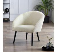 Julian Bowen Amari Boucle Accent Chair Steel Feet - Ivory