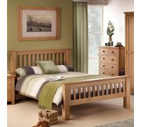 Julian Bowen Amsterdam High Footend Solid Oak Bed in Natural | Size: Super King Julian Bowen Natural Super King