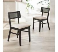 Julian Bowen Annika Pair of Solid Wood Dining Chairs - Black