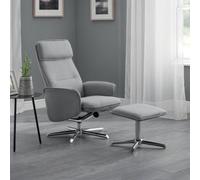 Julian Bowen Aria Recliner Chair With Stool - Grey Linen