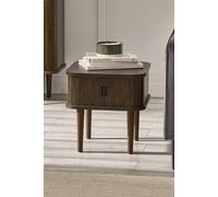 Julian Bowen Arya Side Table with Sliding Door Storage in Dark Brown Julian Bowen Dark Brown
