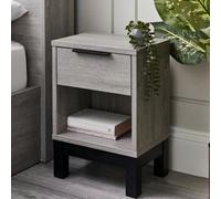 Julian Bowen Bali 1 Drawer Bedside - Grey Oak