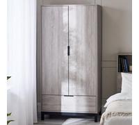 Julian Bowen Bali 2 Door 1 Drawer Wardrobe - Grey Oak