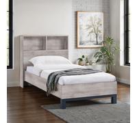 Julian Bowen Bali Single Grey Oak Bed with Bookcase Headboard - Wood - Wilko