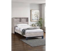 Julian Bowen Bali Single Grey Oak Bed with Bookcase Headboard - Wood - Wilko
