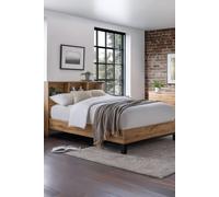 Julian Bowen Bali Single Modern Oak Effect Bed with Bookcase Headboard - Brown - Wilko